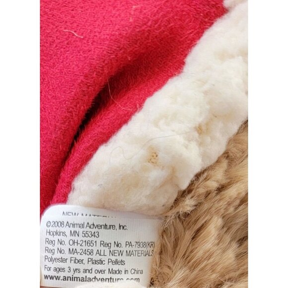 Animal Adventure 2008 Brown Teddy Bear Red Coat Plush Stuffed Animal 15" Rare - Picture 8 of 10